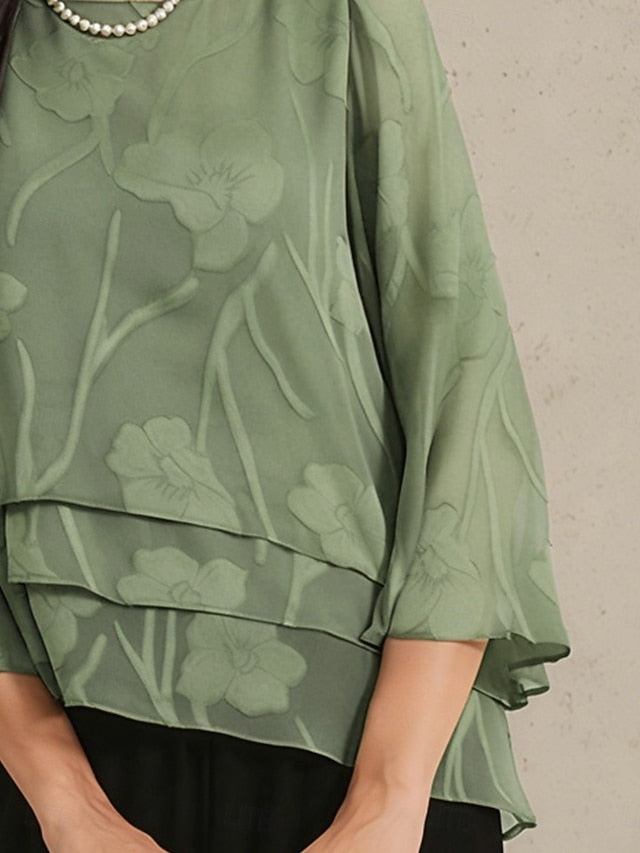 Women's Lace Shirt Blouse Dressy Tops Chiffon Tops Solid