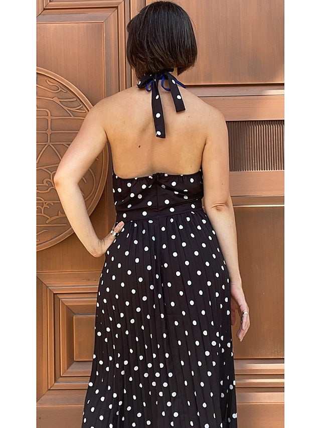 Women's Casual Dress Swing Dress Polka Dot Dress Long