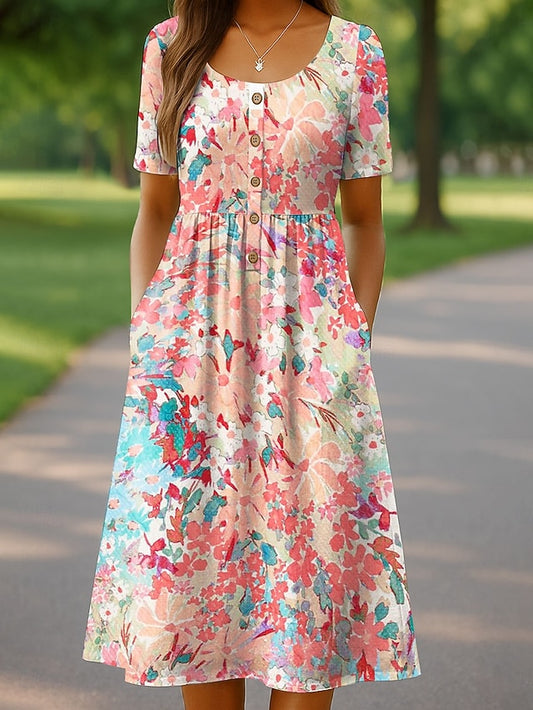 Women's Midi Dress Knit Dress Casual Dress Sundress A Line