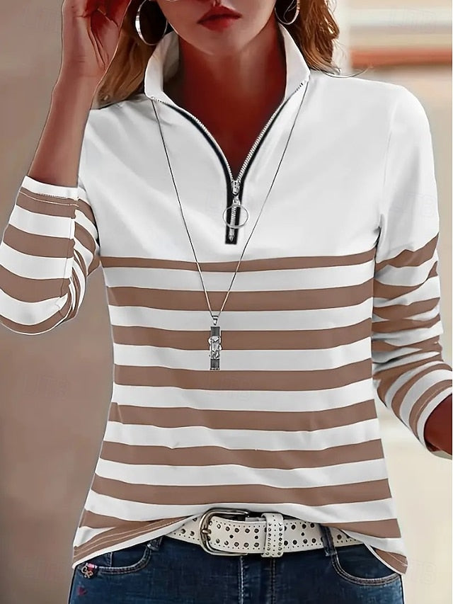 Women's Tunic Graphic Striped Vintage Stylish Classic Long