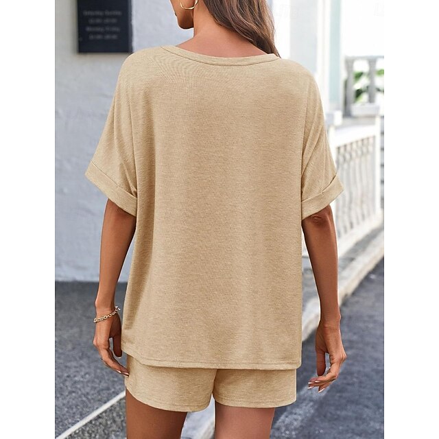 Women's Shorts Sets Bolero Top Short Sleeve Round Neck