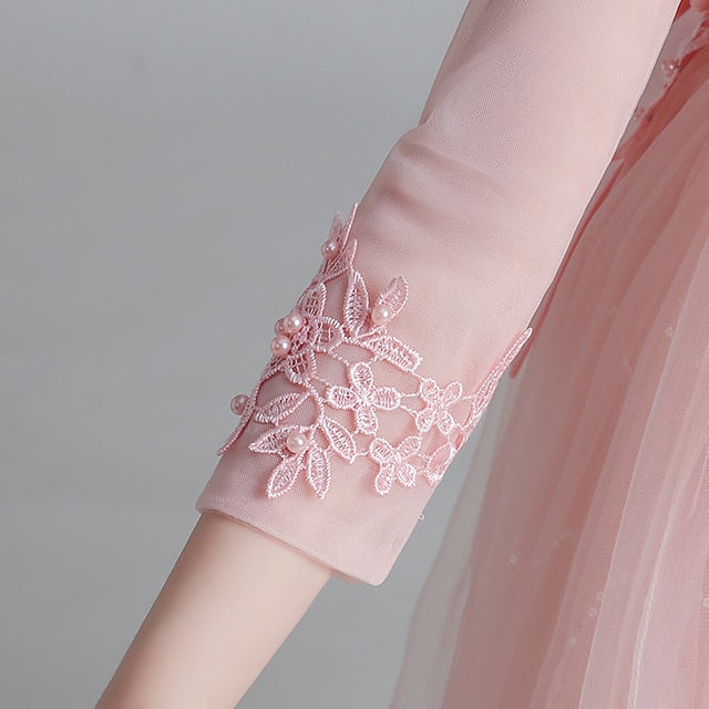 Sleeve Floral Girls' Girl Kids Long Flower Dress