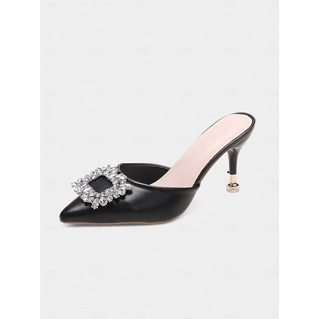 Pointed Light Women's Crystal Blue with Mules Buckle Toe