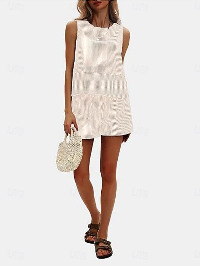 Women's Shorts Sets Bolero Top Sleeveless Round Neck