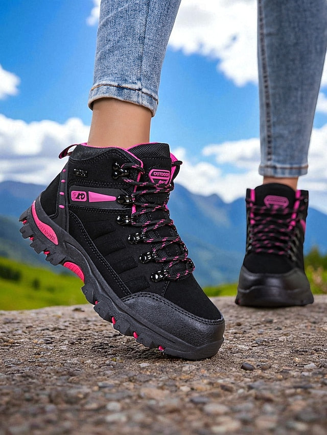 Women's Waterproof Hiking Boots – Purple High-Top Outdoor