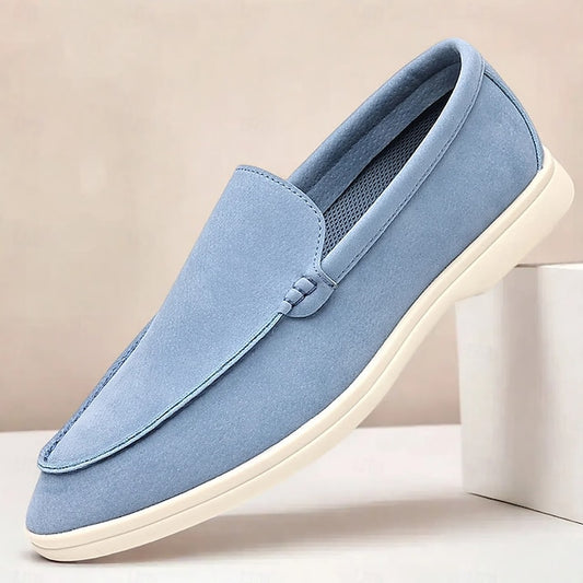 Blue – Faux Men's Loafers Slip-On Light Breathable Casual