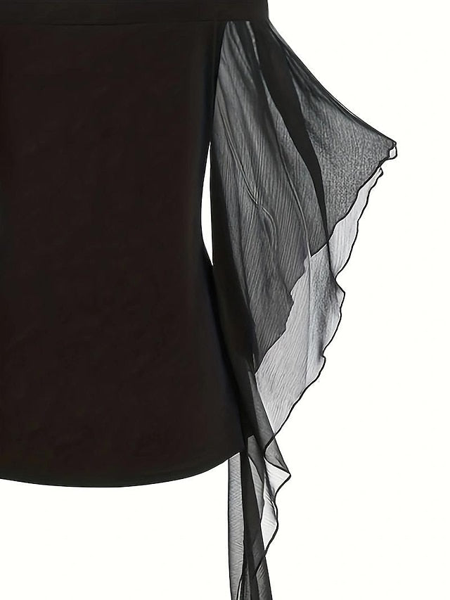 Ruffle Trim Cosplay Blouse Medieval Gothic Vintage Slim Contrast
