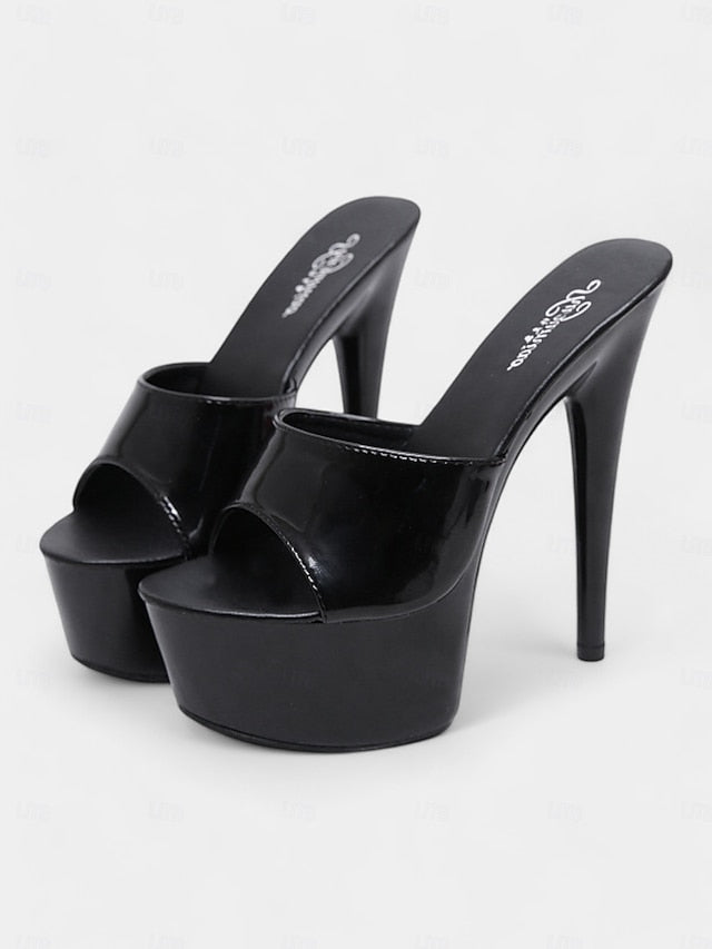 Red Leather with Heels Women's High Patent Platform