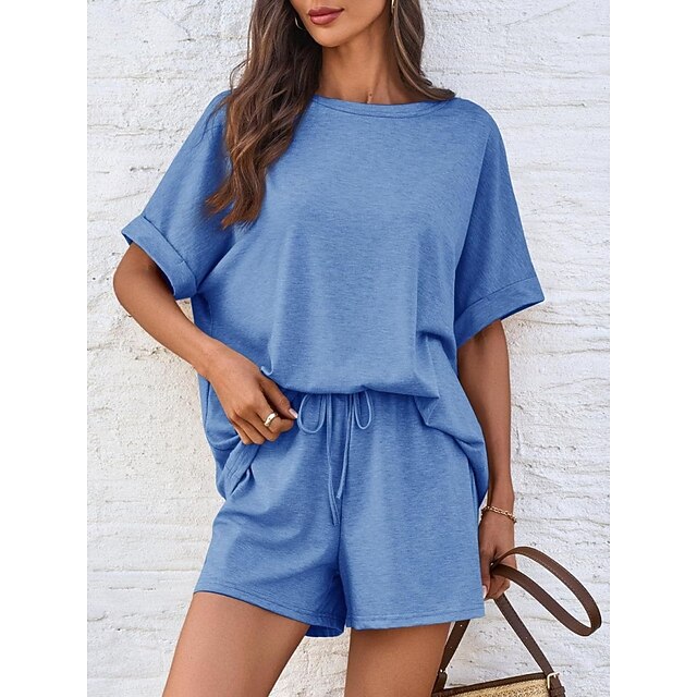 Women's Shorts Sets Bolero Top Short Sleeve Round Neck