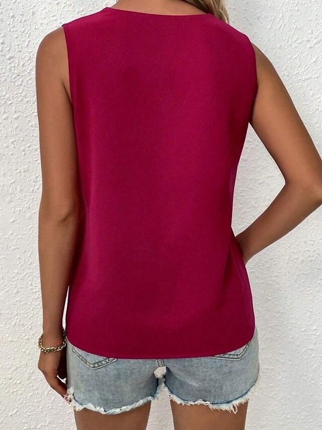 Women's Elegant Satin Top Satin Shirt Blouse Patchwork Lace
