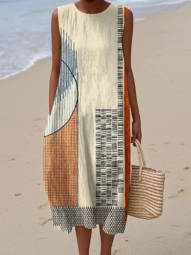 Women's Midi Dress Sundress Shift Dress A Line Dress