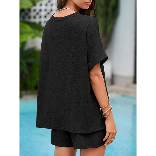 Women's Shorts Sets Bolero Top Short Sleeve Round Neck