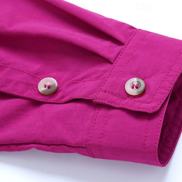 Women's Hiking Shirt Long Sleeve Turndown Top Outdoor