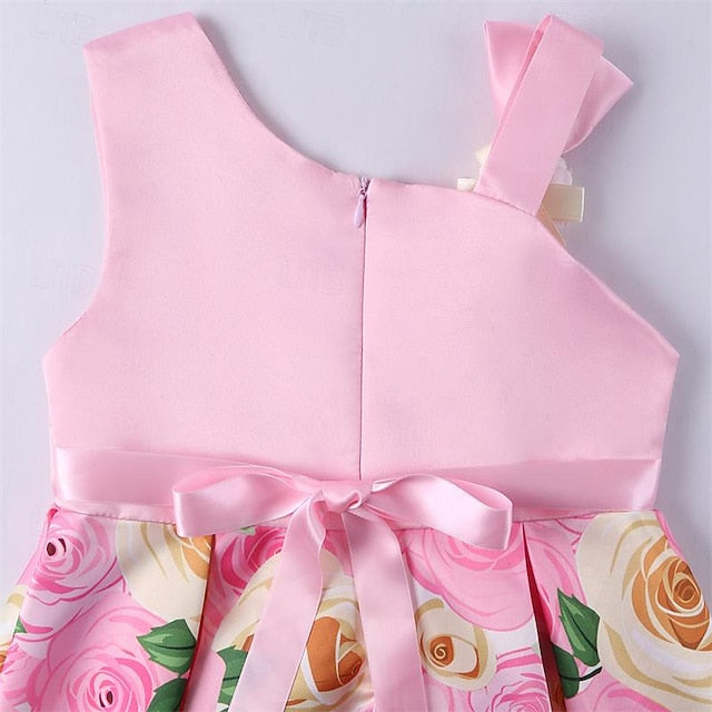 Girls' Easter Dress 3D Summer Sleeveless Flower Party