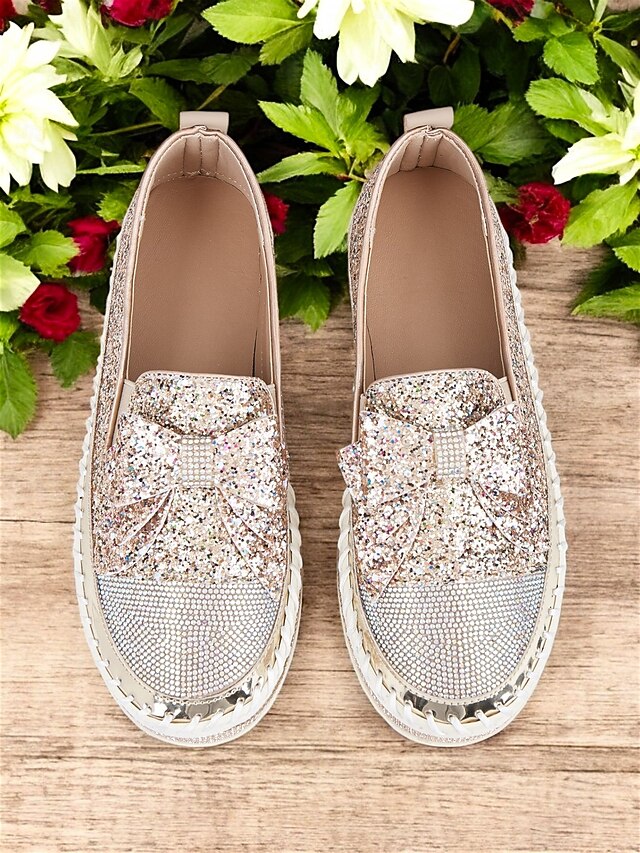 Loafers Rhinestone Slip-On – Sparkling for Glittery Women