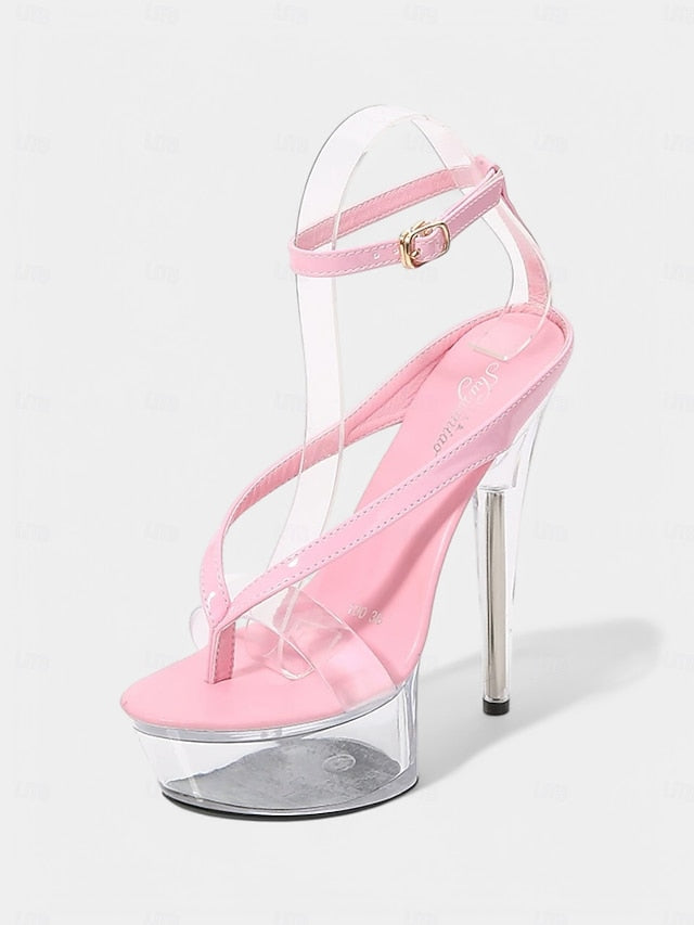 Nightclub Platform  Sandals Lavender Heel Sexy Clear –