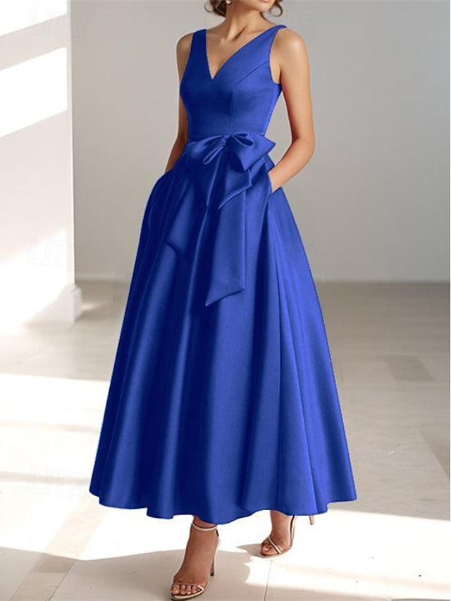 A-Line Tea Length Cocktail Dresses Party Dresses Elegant High