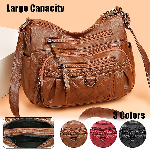 Hobo Bag PU Shoulder Leather Crossbody Women's