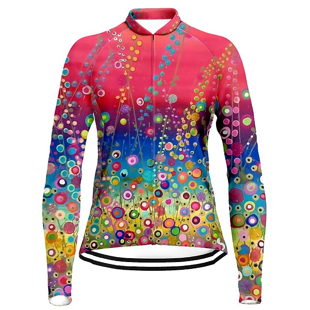 Women's Cycling Jersey Floral Botanical Long Sleeve Bike