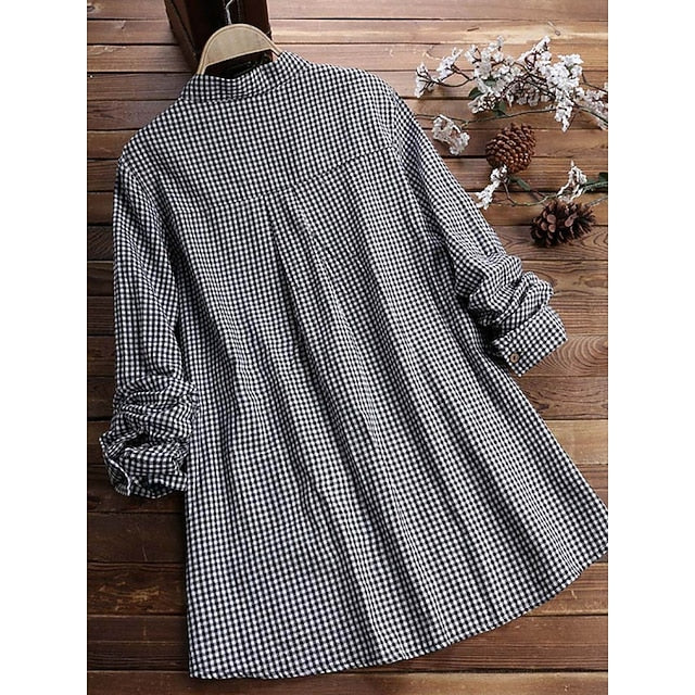 Women's Summer Shirt Casual Shirt Blouse Buttons Print