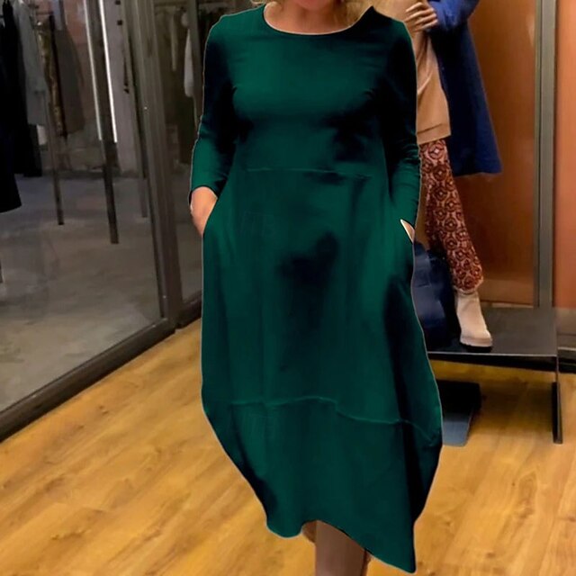 Women's Midi Dress Hoodie Dress Casual Dress Elegant