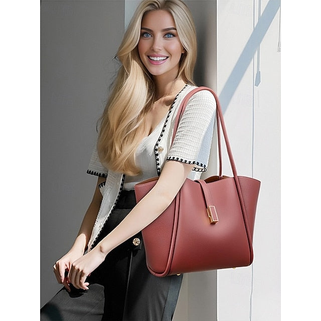 Women's Bag Tote Leather Faux Green