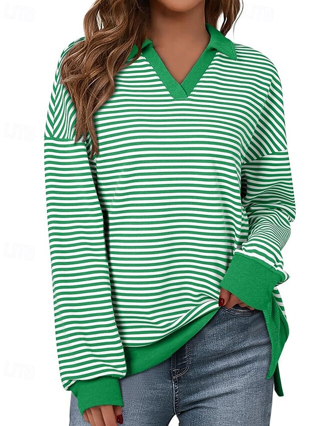 Women's T Shirt Tee Top Striped Fashion Stylish Classic