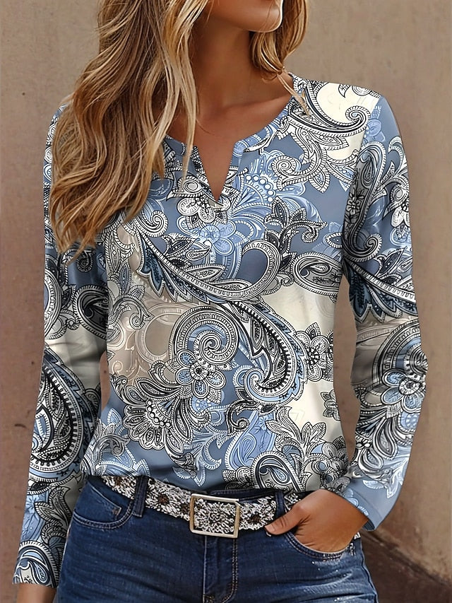 Women's T Shirt Print Graphic Geometry Vintage Fashion