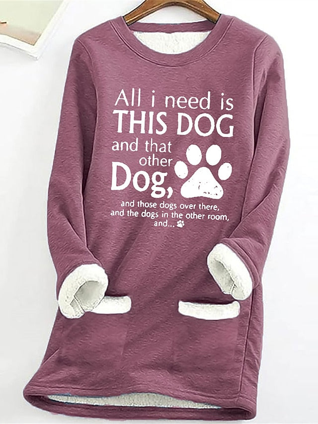 Women's Sweatshirt Pullover Fleece Lined Warm Pajamas