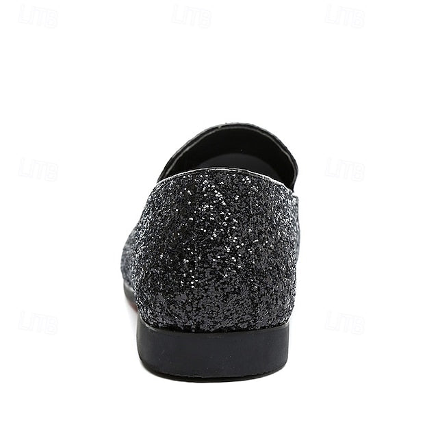 Slip-On Loafers Glitter with and Men's Design Silver