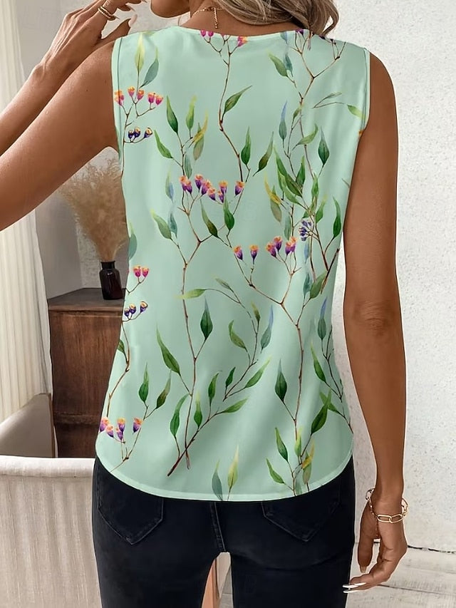 Women's Tank Top Floral Graphic Plants Elegant Vintage