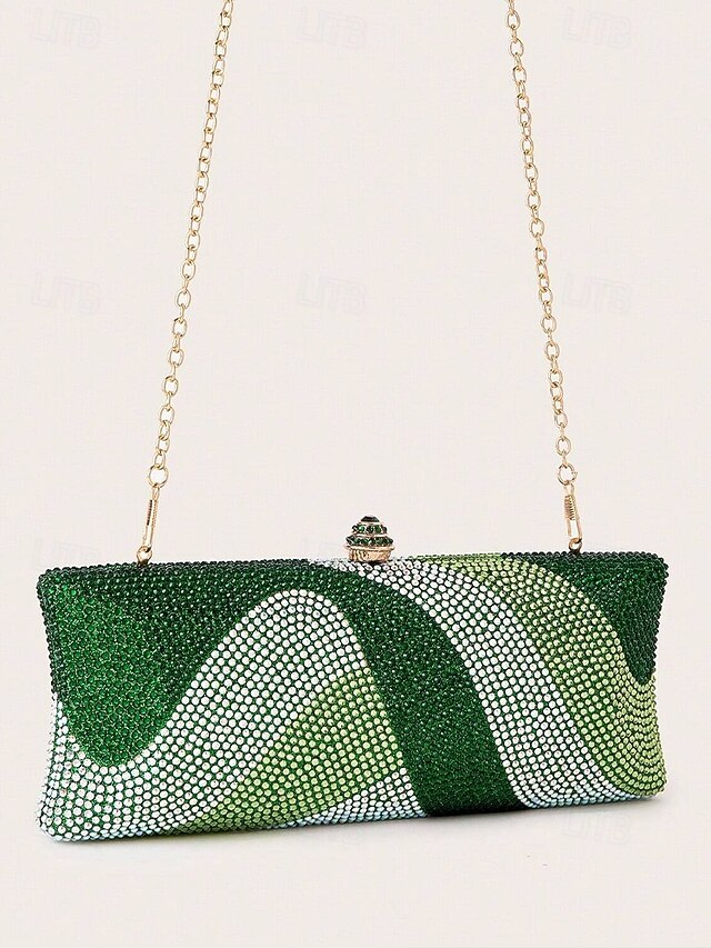 Chain Clutch Evening Crystal Bag Strap with Women's