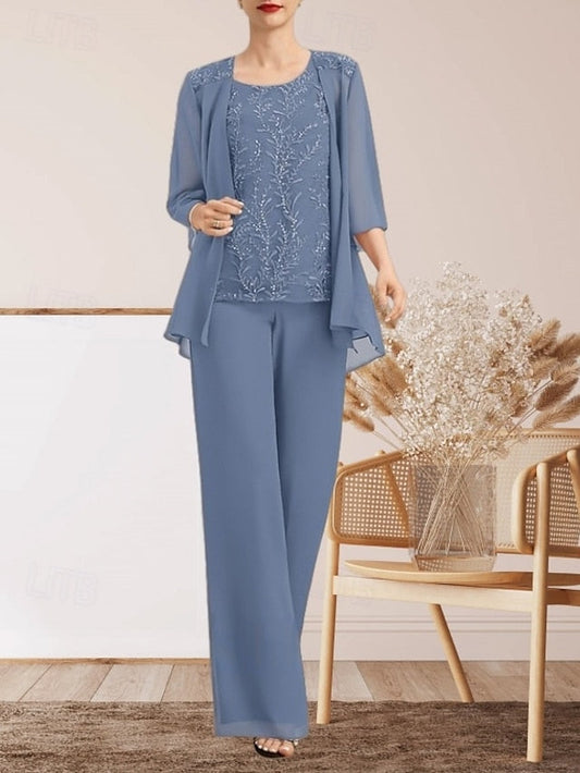 Dress Mother of Guest the Elegant Piece Pantsuit Bride 3 Wedding