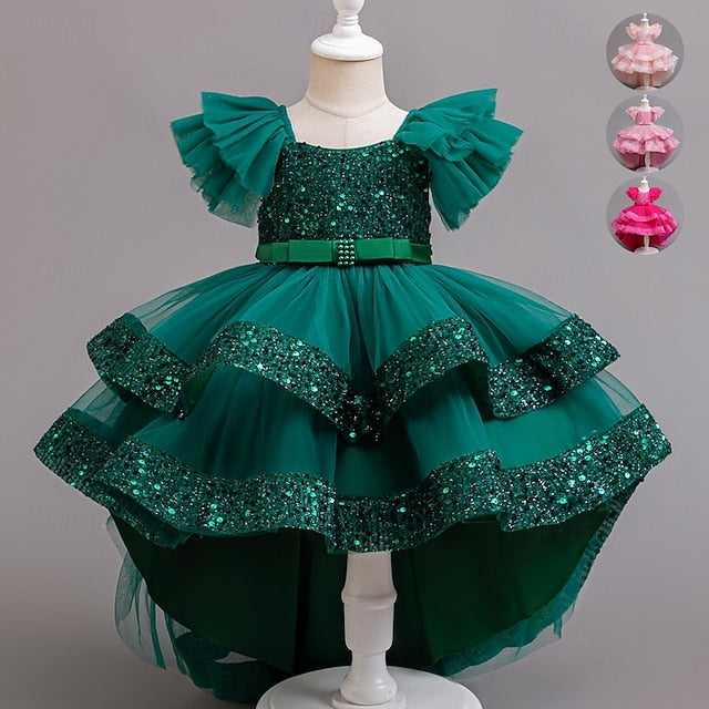 Wedding Dress Sleeveless Girls' Special Kids Party Sequin