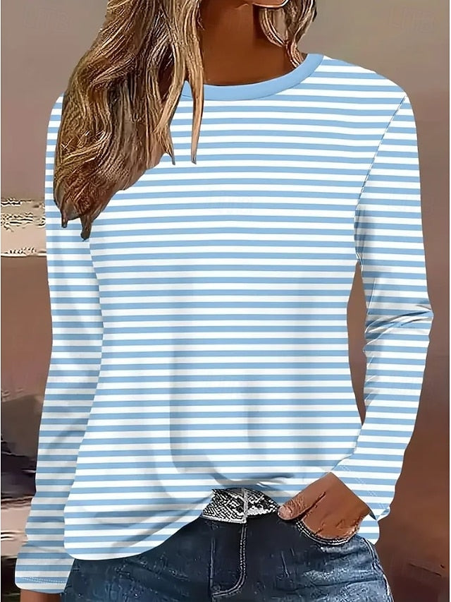 Easter Women's T shirt Crew Neck Long Sleeve Tunic Graphic