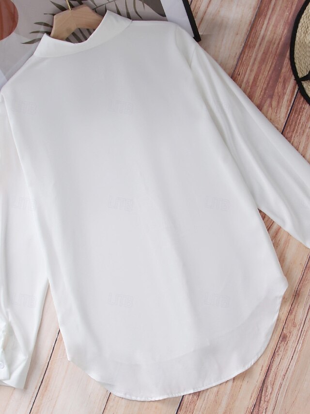 Women's Blouse Buttons Solid Color Elegant Daily Stylish