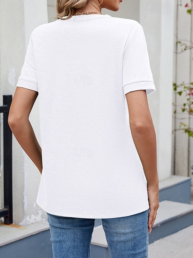 Women's T Shirt Tee Top Solid Color Fashion Classic Casual