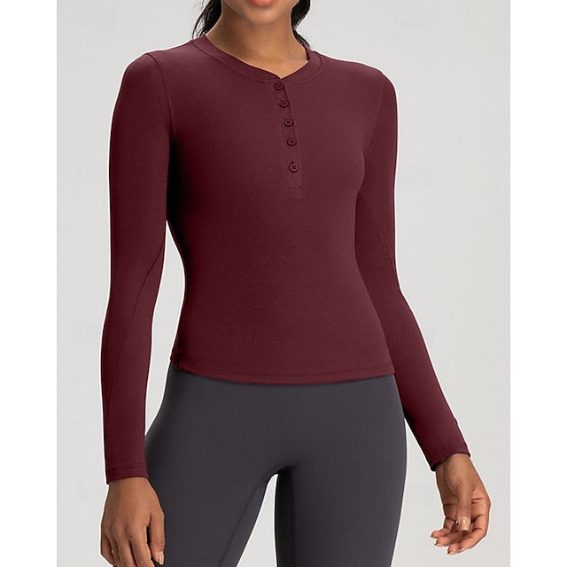 Women's Solid Colored Tennis Shirt Sport Top Stylish