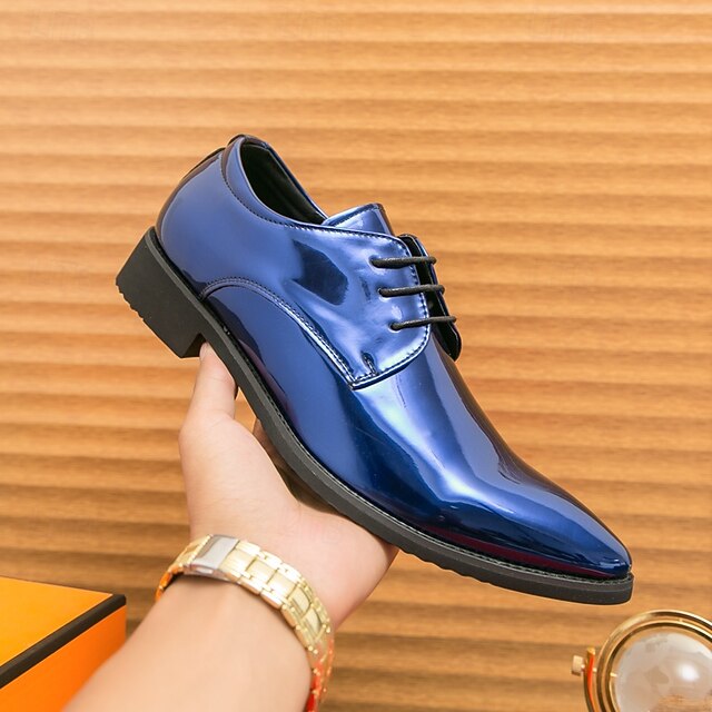 Lace-Up Formal Patent Men Shoes – for Glossy Leather Green