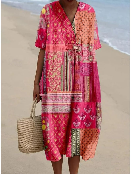 Women's Midi Dress Sundress Vacation Casual Beach Daily