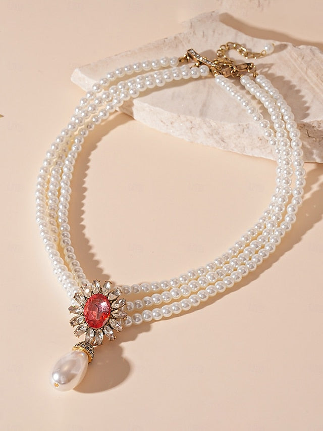 Women's with Earrings Pearl Jewelry Set