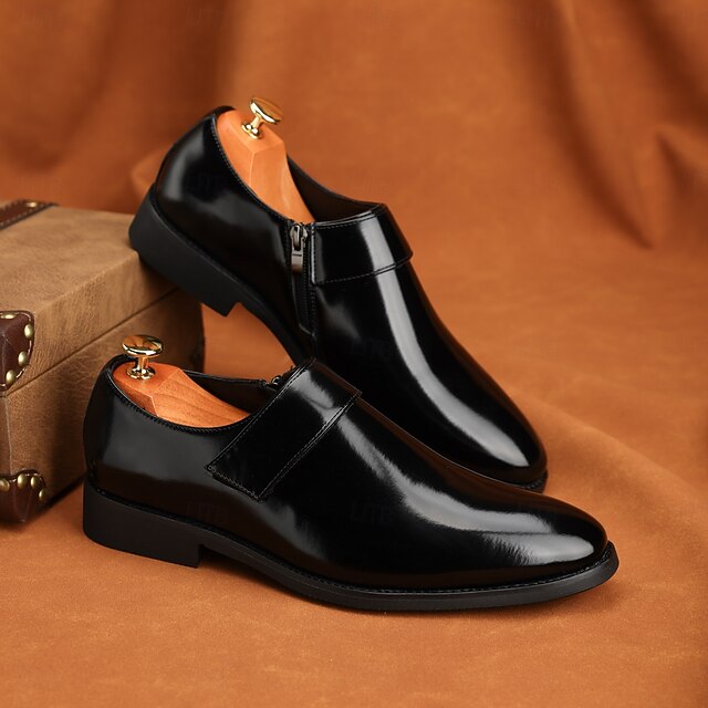 Men's Leather Business Shoes Slip-On Loafers Brown