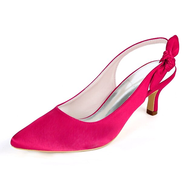 White Toe - Pointed Bow Tie for with Women Heels Slingback