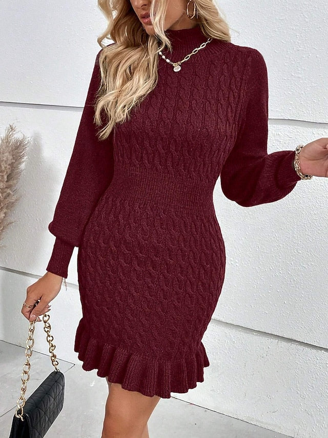 Women's Mini Dress Jumper Dress Elegant Casual Lantern