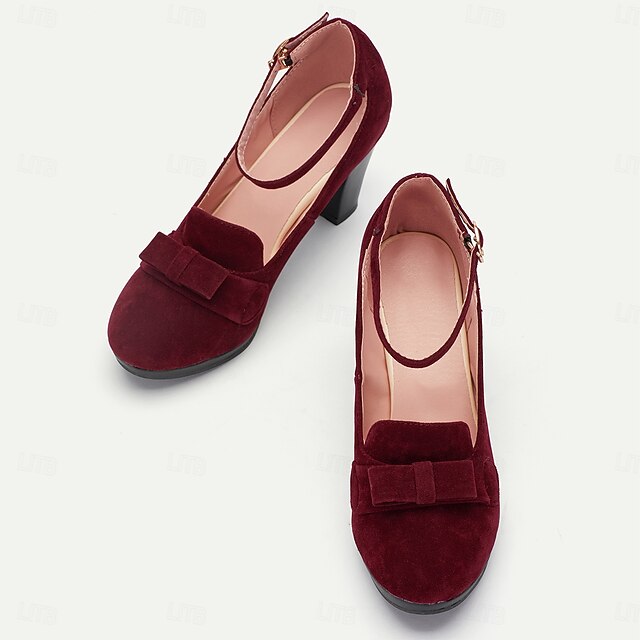 Bow Green Detail - Women's with Suede Jane Mary Heels