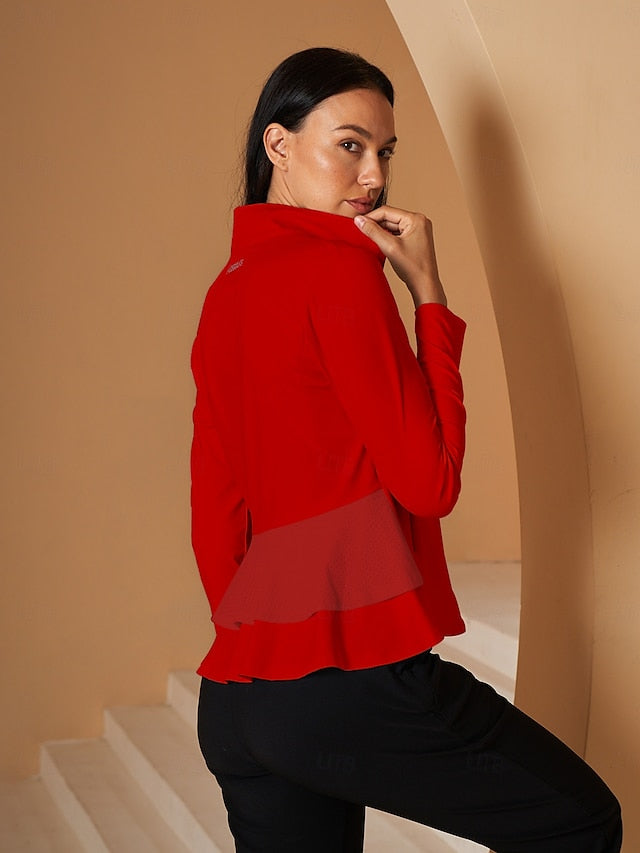 Women's Golf Jacket Lake blue Red Burgundy Long Sleeve Top