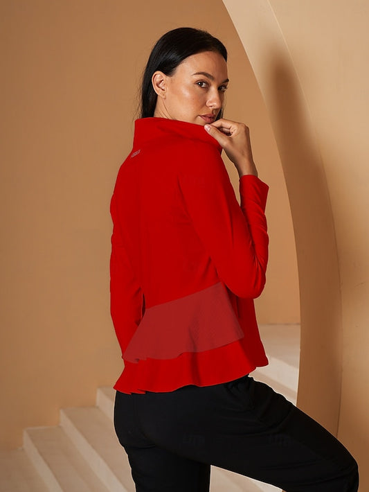 Women's Golf Jacket Lake blue Red Burgundy Long Sleeve Top