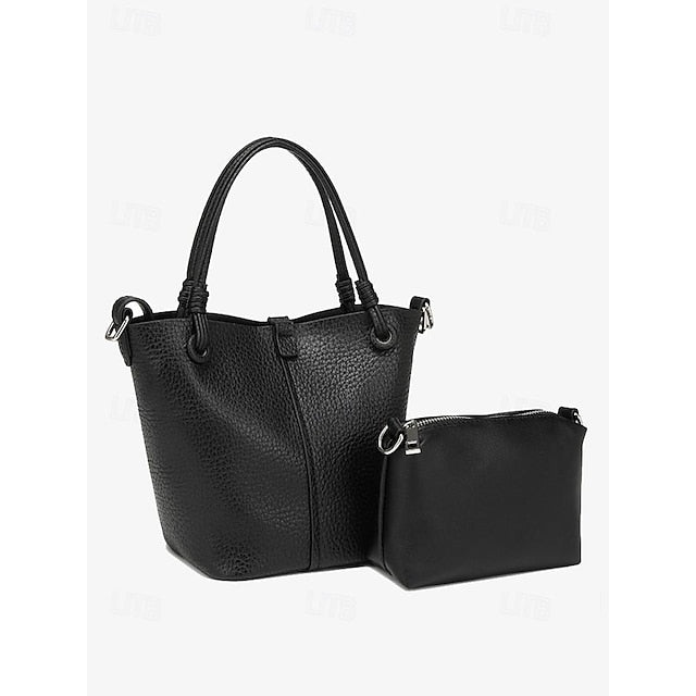 with Pouch Bucket Leather Stylish Bag – Women's Matching