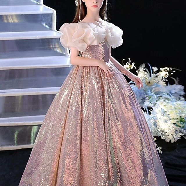 Solid Performance Party Girls' Color Kids Dress Sleeveless