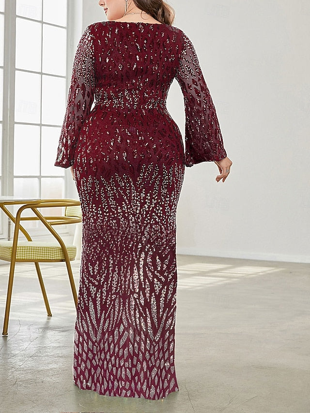 Dress Plus Party Bride Elegant of Size Curve V the Mother